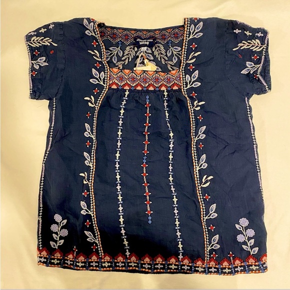 NWT Johnny Was Amarynth Crop Peasant Top - Picture 1 of 6